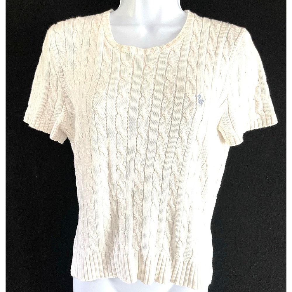 Vtg Y2K 90's Preppy Ralph Lauren Sport Cable Knit Sweater XL Old Money Coastal